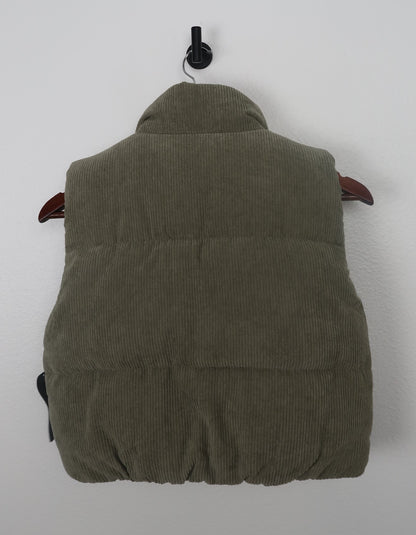 The Corduroy Cropped Puffer Vest
