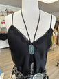 Turquoise Faux Leather Western Necklace