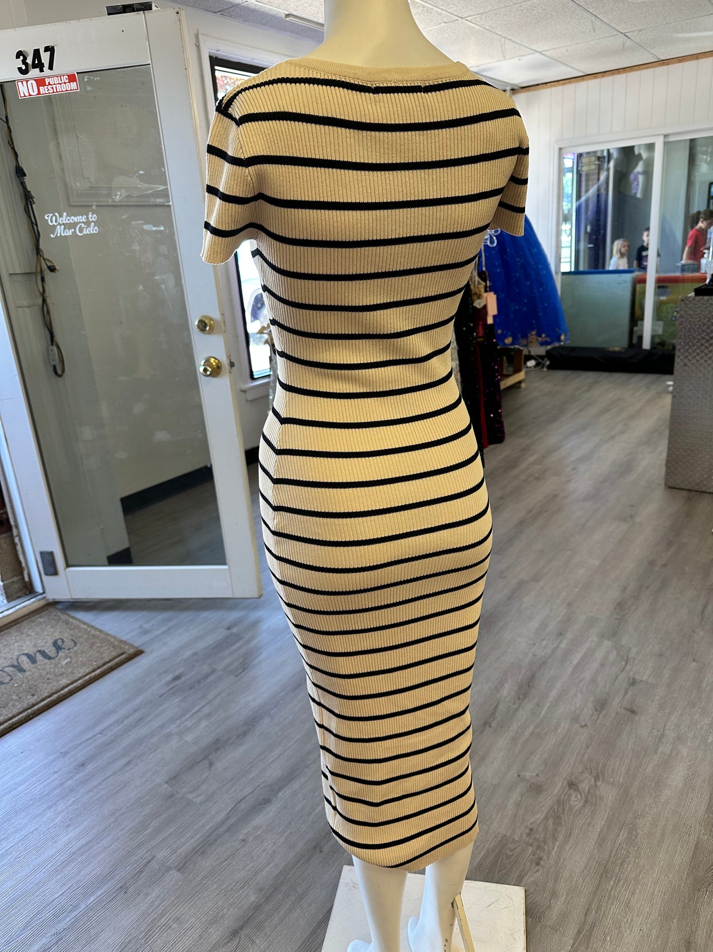 Striped Midi Bodycon Dress