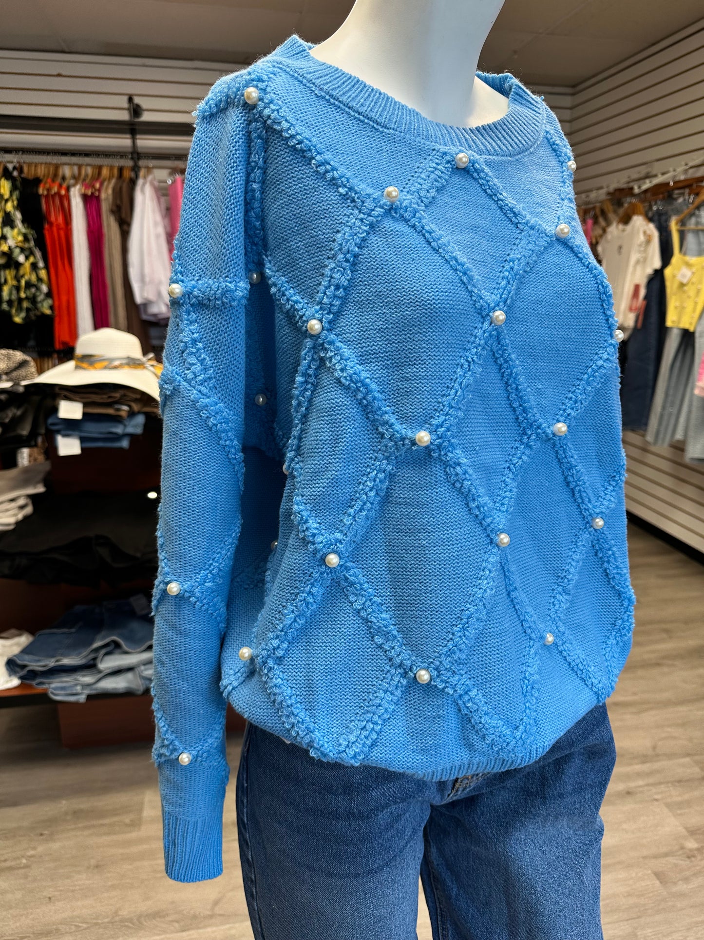 Blue Pearl Crew Neck Sweater