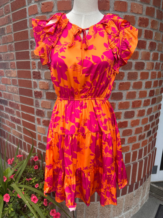 Pink & Orange Floral Dress