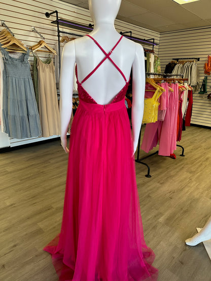 Pink Maxi Sequin Dress