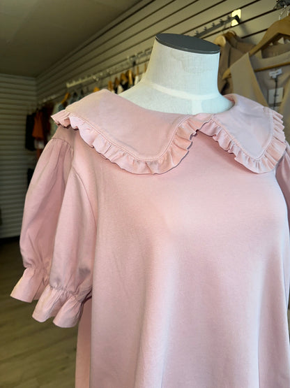 Umgee Light Pink Collared Blouse