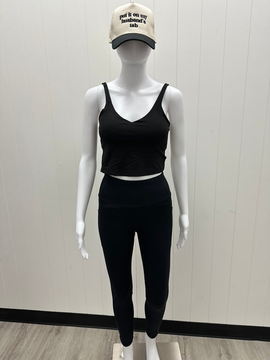 Black 2 Piece Workout Crop Top Set