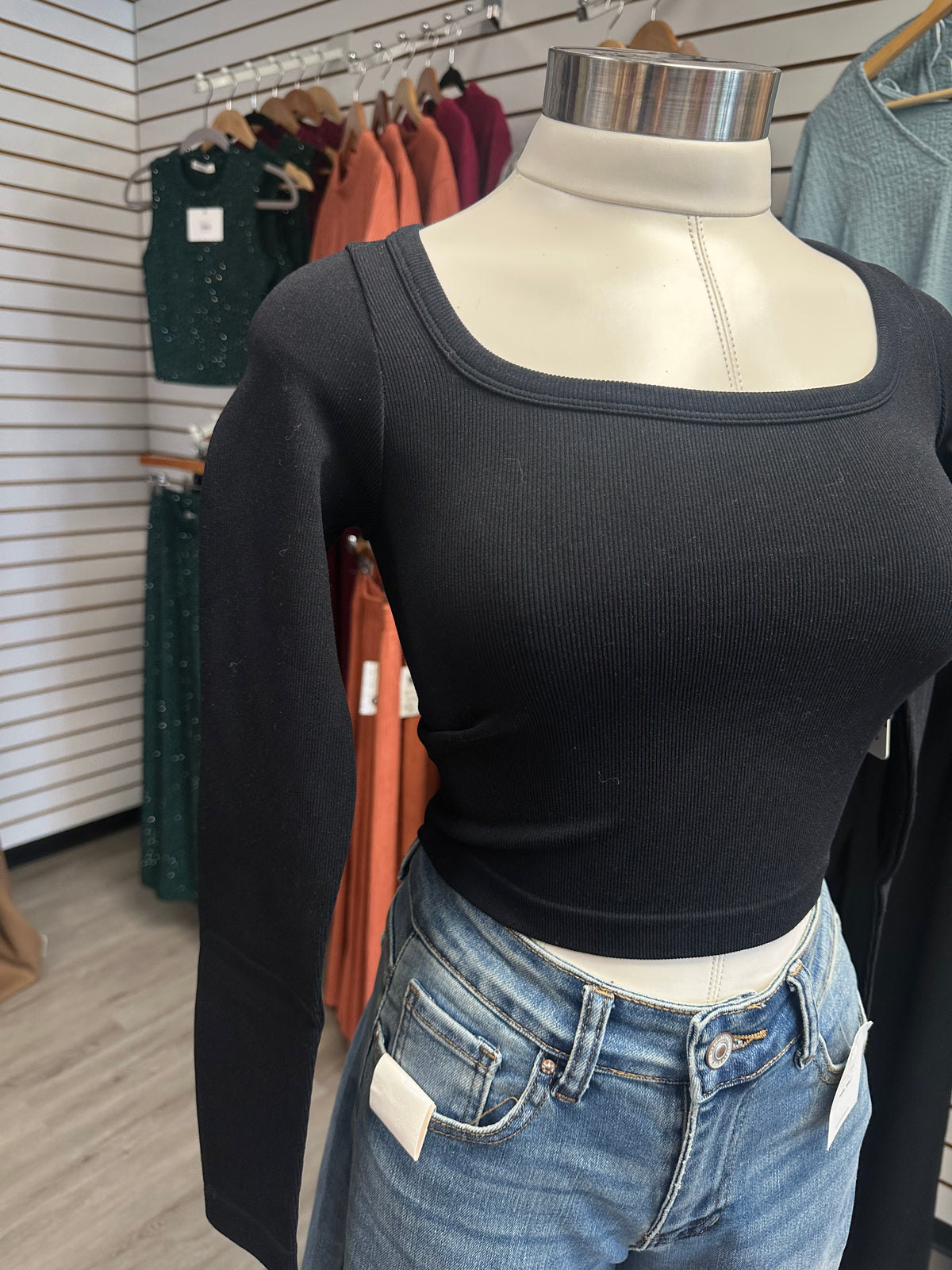 Ribbed Long Sleeve Crop
