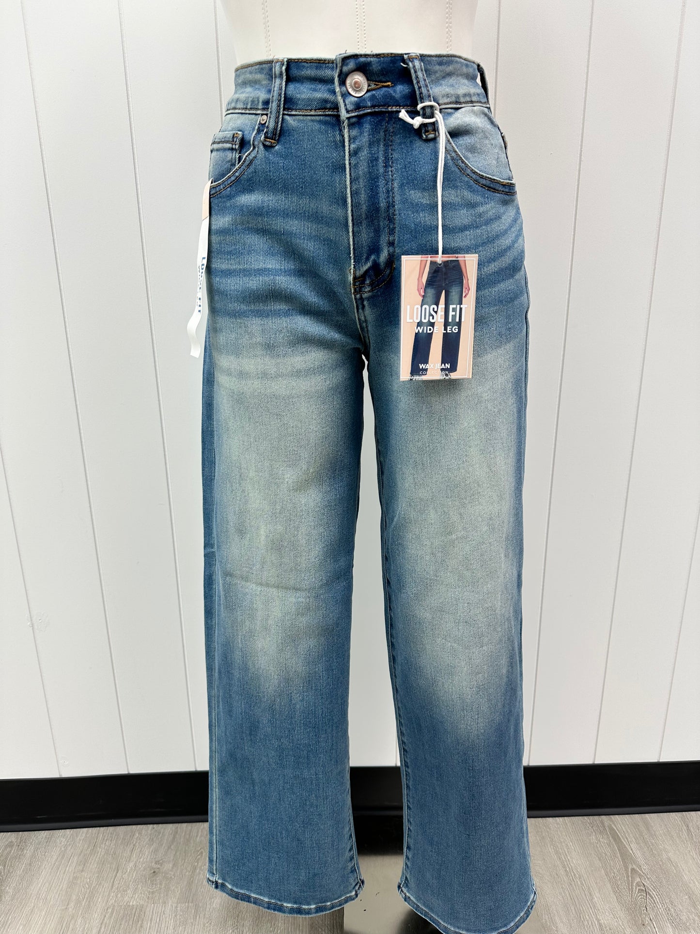 Wide Leg Medium Wash Jeans