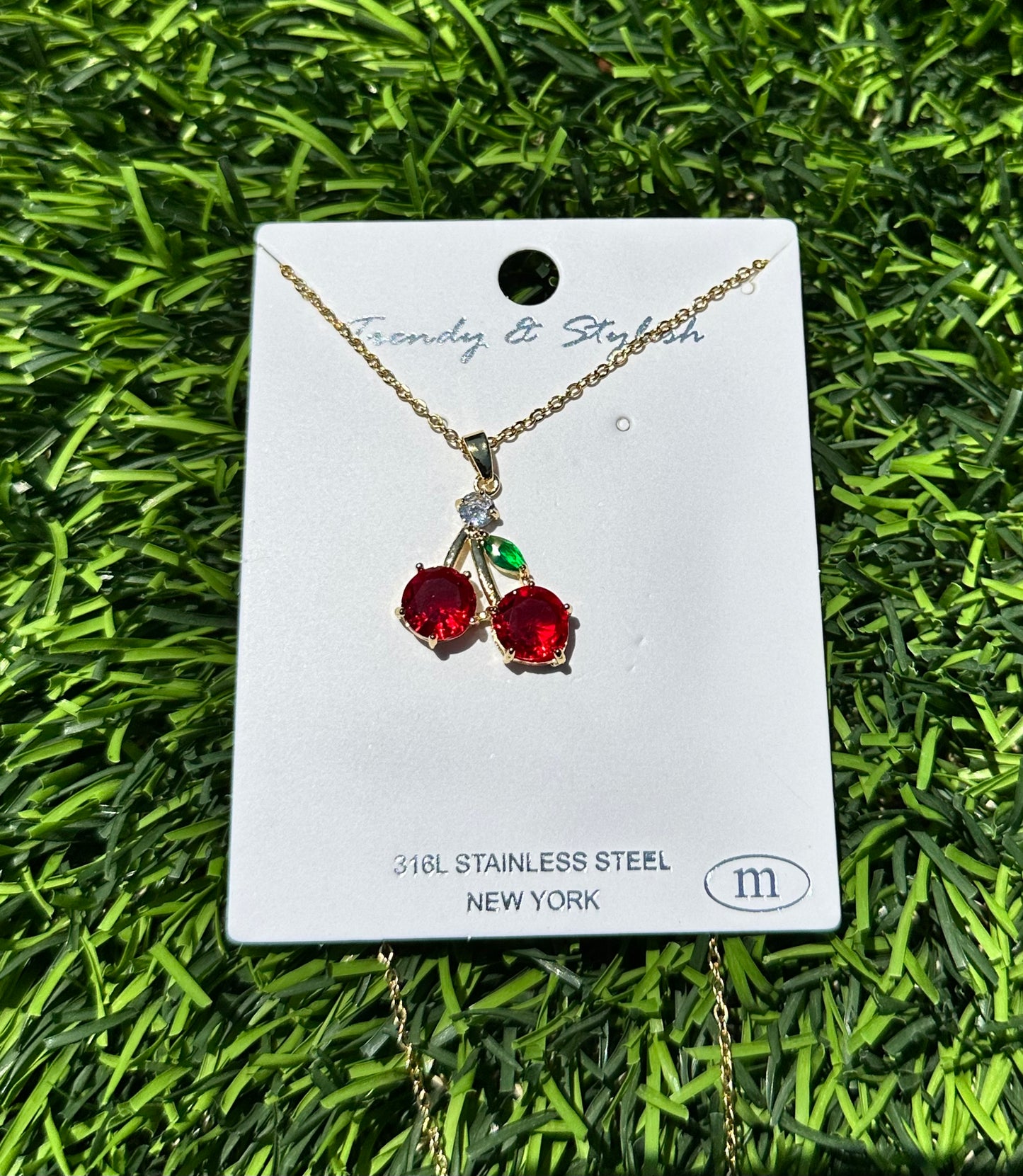 Gold Cherry Necklace