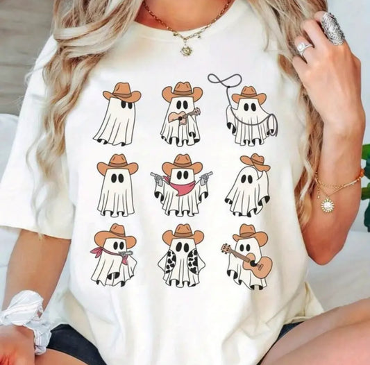 Boo Cowboy Halloween T Shirt