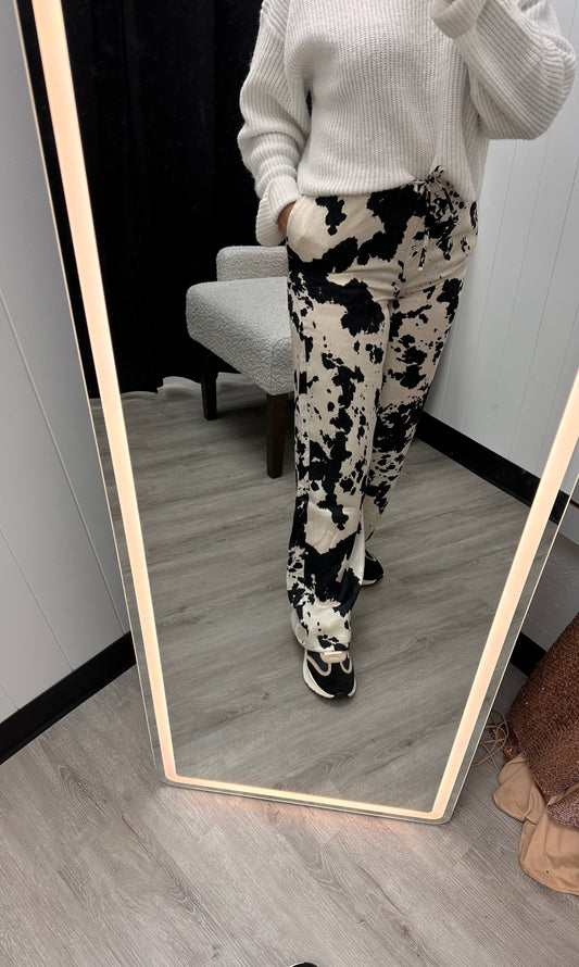Cow Print Loose Pants