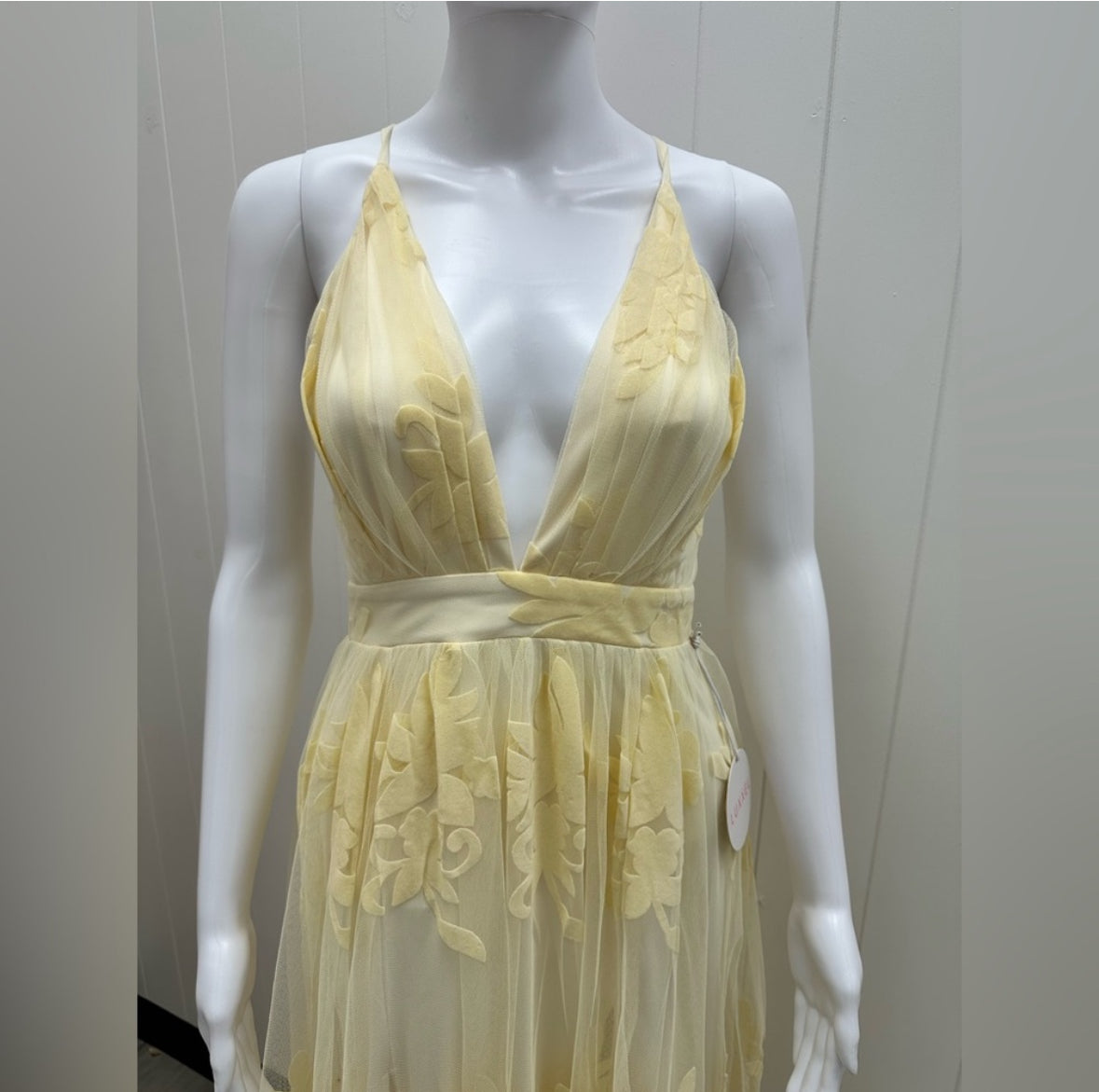 Butter Yellow Floral Maxi Dress