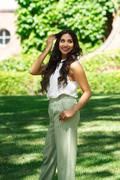 Green Linen Pants