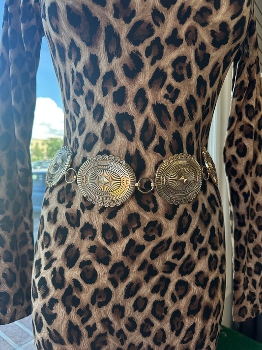 Large Gold Western Oval Belt