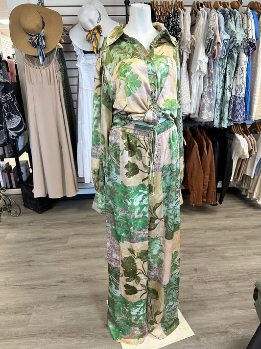 Green Multi Wide Leg Set