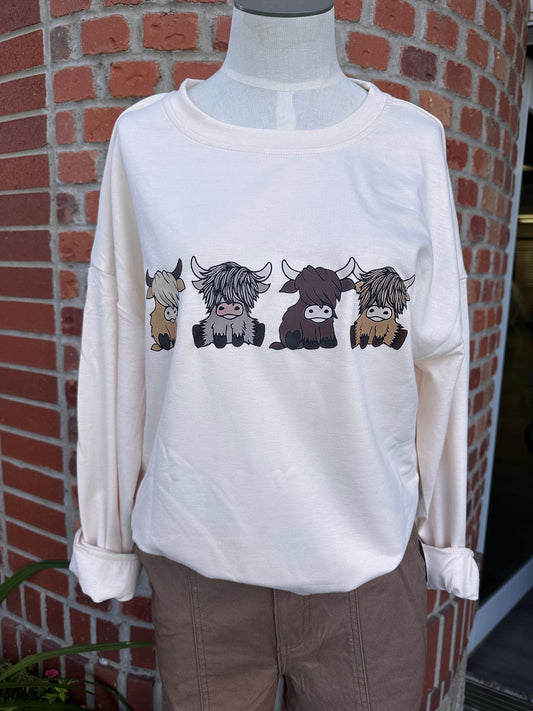 Highland Calf Beige Sweater