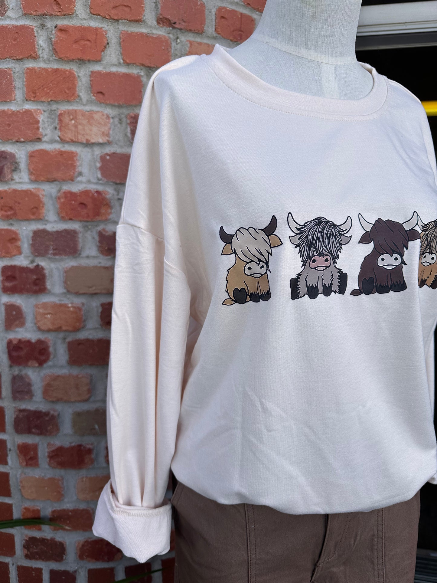 Highland Calf Beige Sweater