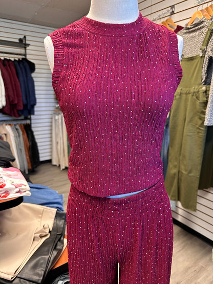 2 Piece Rhinestone Crinkle Set