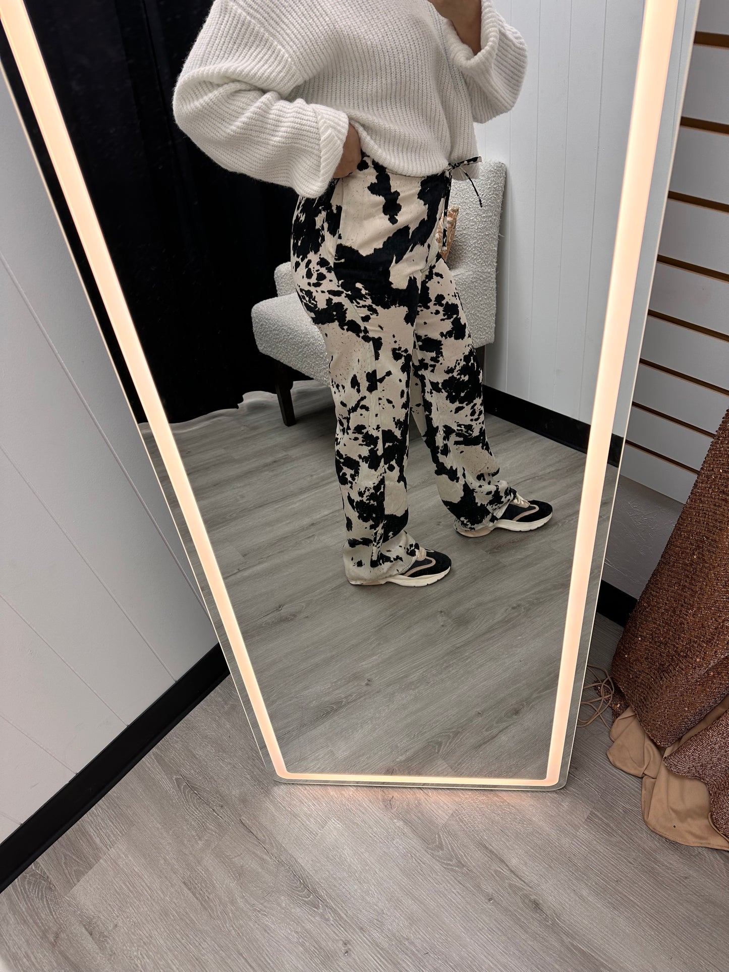 Cow Print Loose Pants