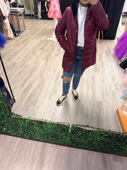 Faux Fur Mid Length Puffer Jacket