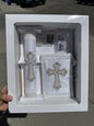 Communion Cross Embroidered Candle Set