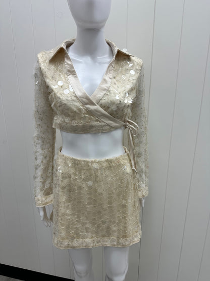Sequin Long Sleeve 2 Piece Set