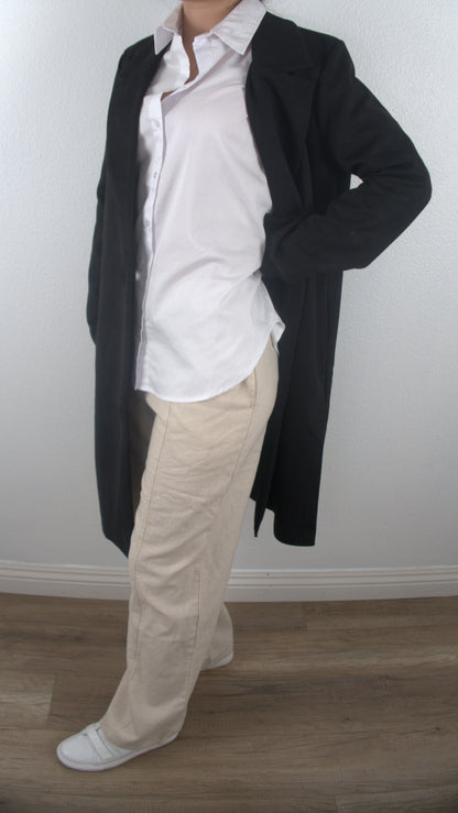 The Trendsetter Black Faux Suede Coat