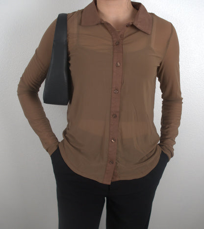 The Sheer Button Down Top