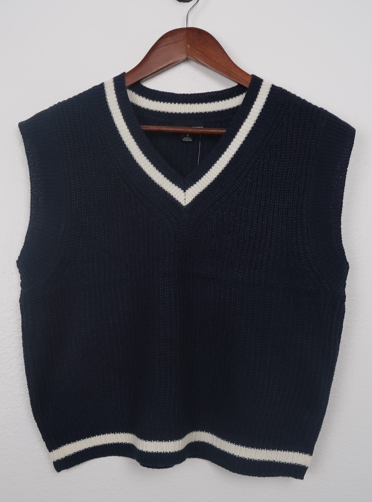 The Navy Blue Knit Sweater Vest