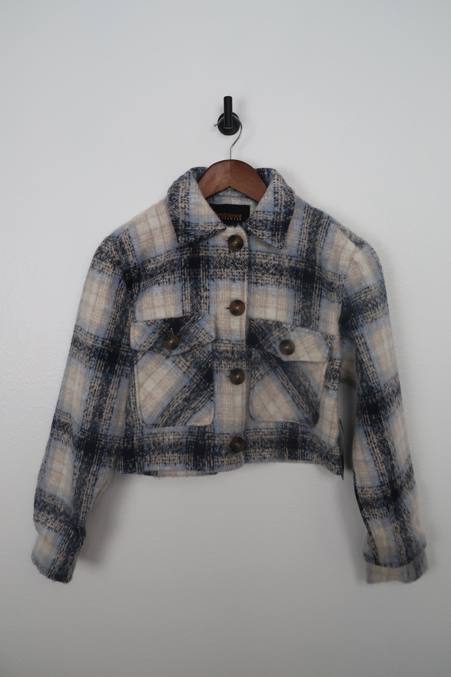 The Blue Plaid Cropped Plaid Jacket
