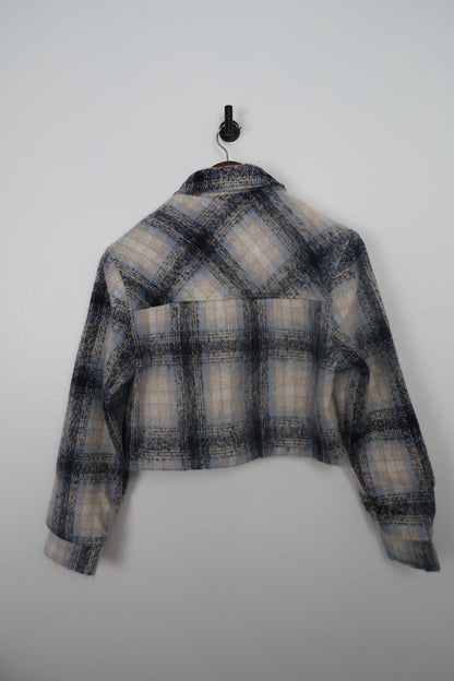 The Blue Plaid Cropped Plaid Jacket