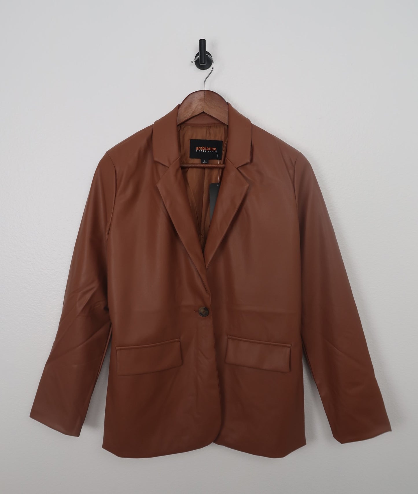 The Empowered Brown Faux Leather Blazer