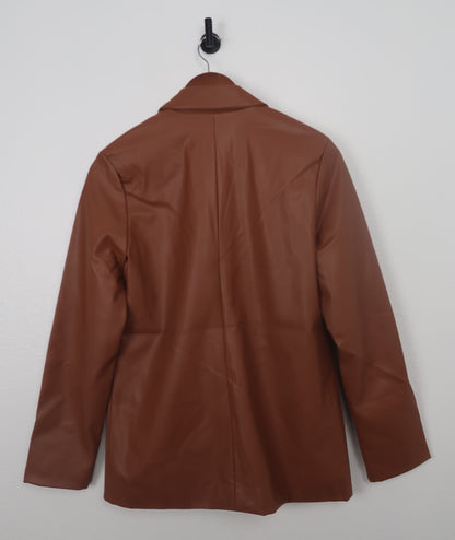 The Empowered Brown Faux Leather Blazer