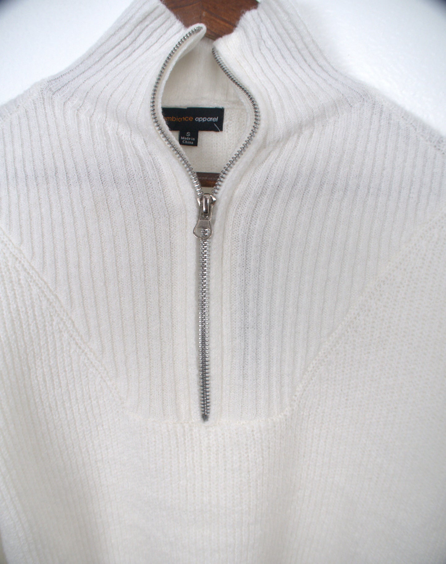 The Preppy Quarter Zip White Sweater