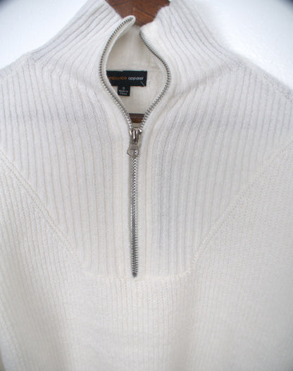 The Preppy Quarter Zip White Sweater