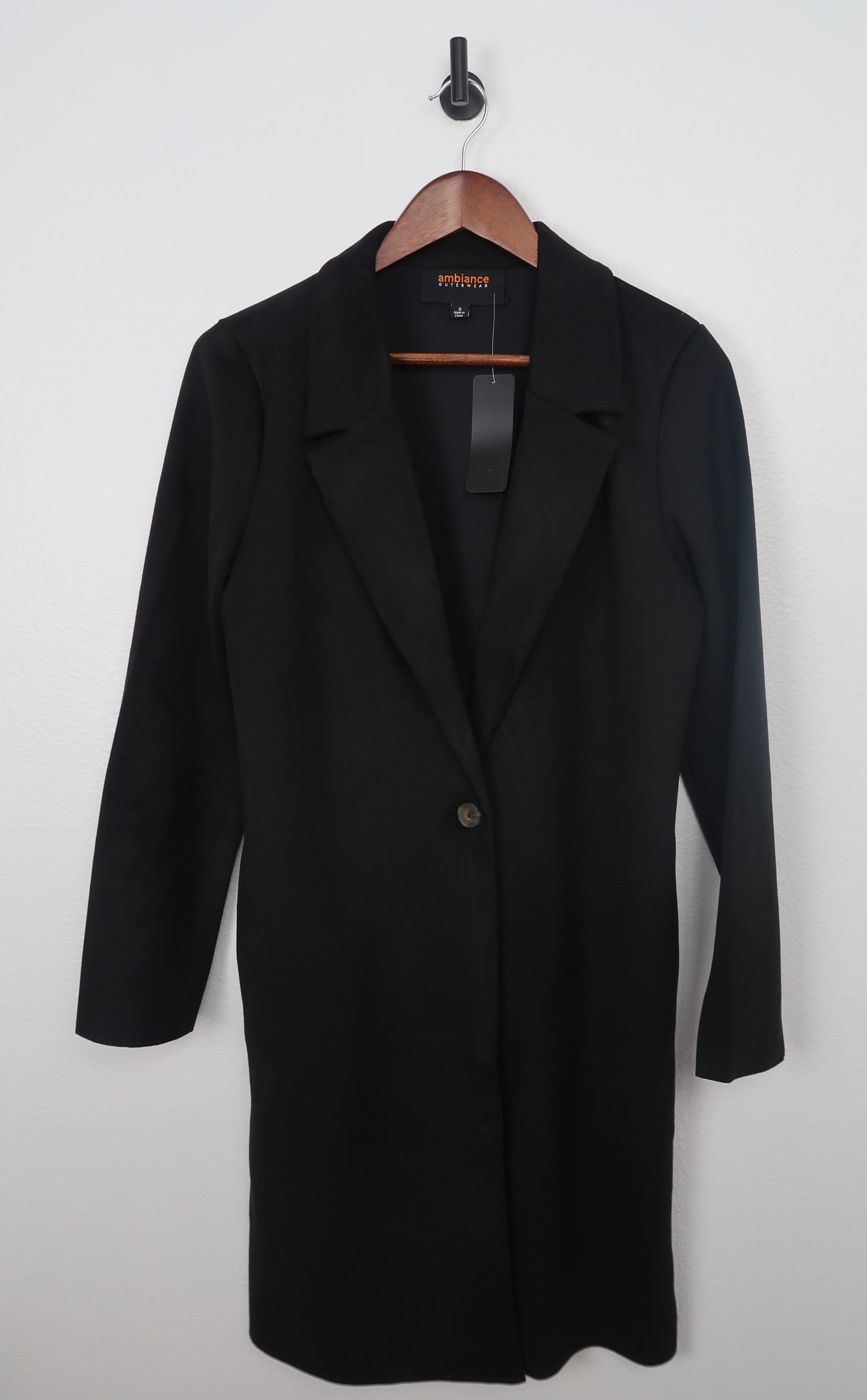 The Trendsetter Black Faux Suede Coat
