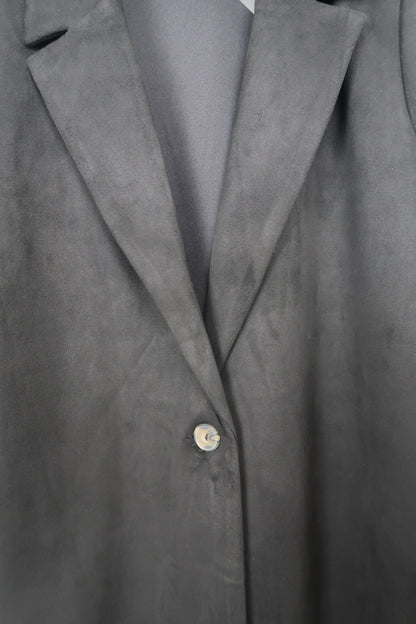 The Trendsetter Black Faux Suede Coat