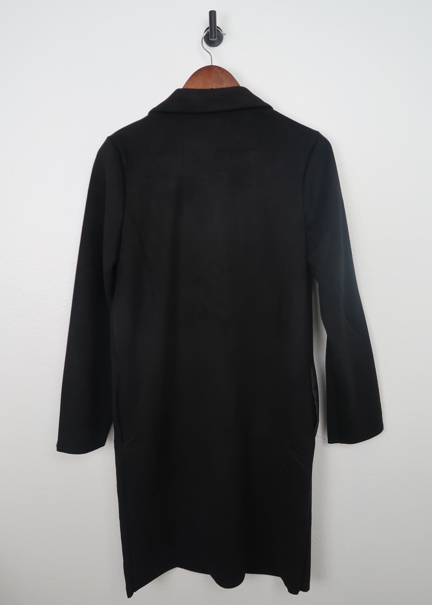The Trendsetter Black Faux Suede Coat