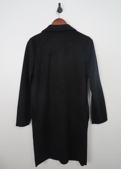 The Trendsetter Black Faux Suede Coat