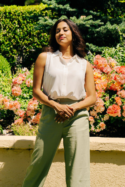 Green Linen Pants