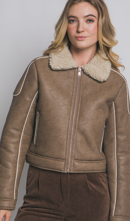 Faux Leather Moto Jacket