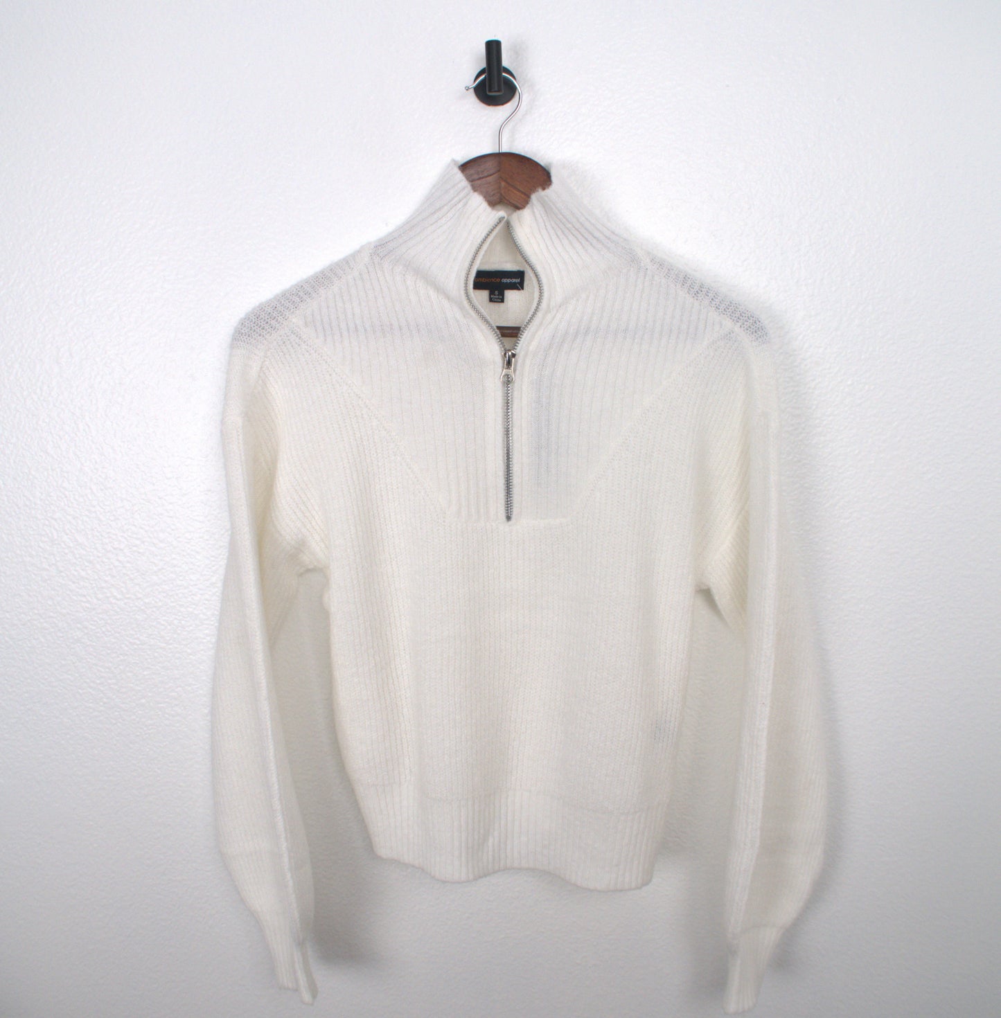 The Preppy Quarter Zip White Sweater