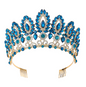 Teal Gold Medium Quince Pageant Crown