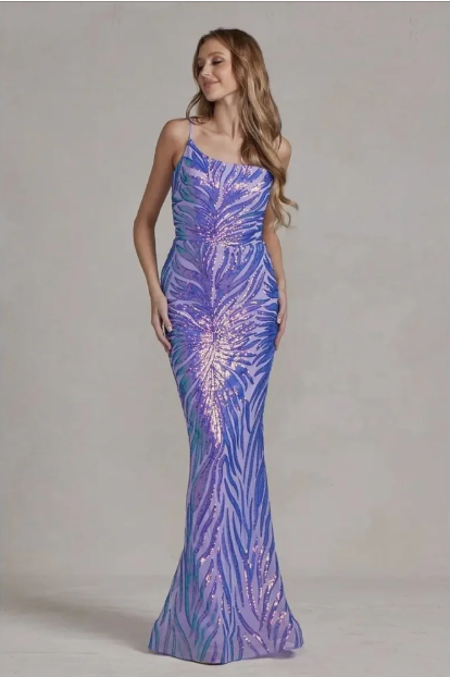 Purple Sequin Mermaid Dress