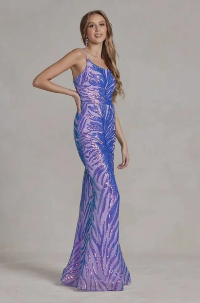 Purple Sequin Mermaid Dress