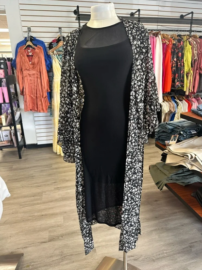 Black Sheer Midi Drees