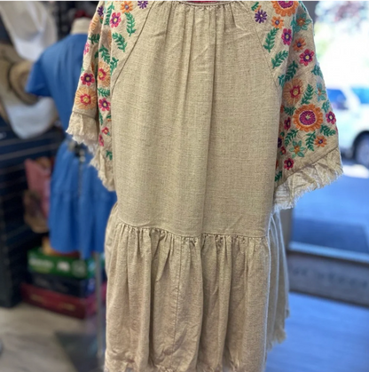 Umgee Embroidered Beige Shirt