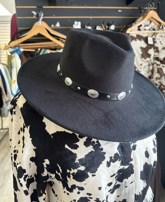 Black Wide Rim Fedora