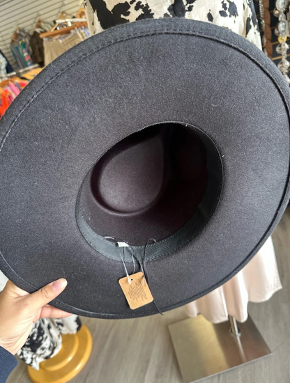 Black Wide Rim Fedora