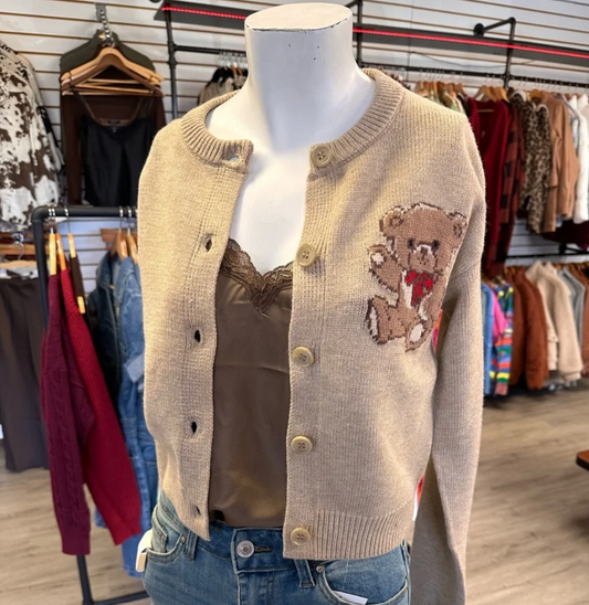 Brown Teddy Cardigan