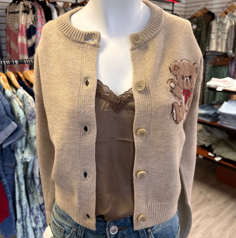 Brown Teddy Cardigan