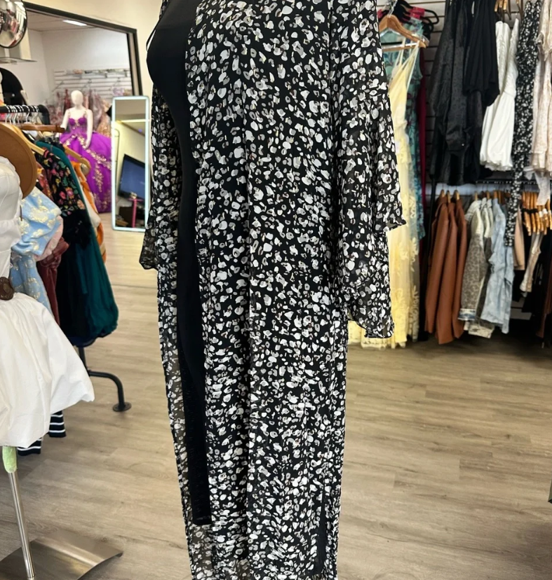 Animal Print Long Kimono Duster